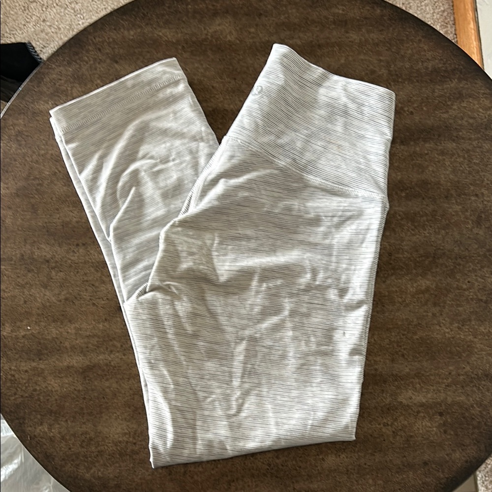 Lululemon Gray Striped Capri Leggings